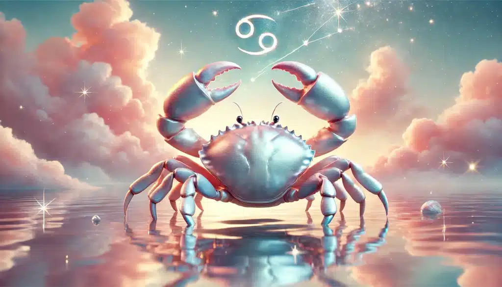 зодия Рак Изображение на управлявана от Луната и свързана с елемента вода