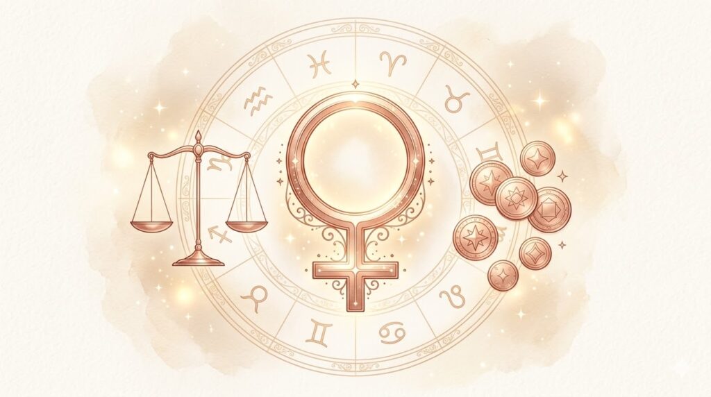 Венера във 2-ри дом – любов, пари и самооценка, свързани с ценности и изобилие.